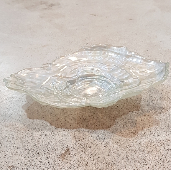 Vintage Turkish Art Glass Oyster Shell Ring Dish / Plate - Picture 4 of 8